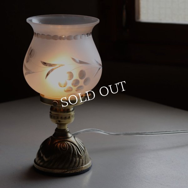 USAヴィンテージカットグラスシェードミニテーブルライト｜卓上照明ドーム型アンティーク