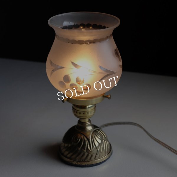 USAヴィンテージカットグラスシェードミニテーブルライト｜卓上照明ドーム型アンティーク