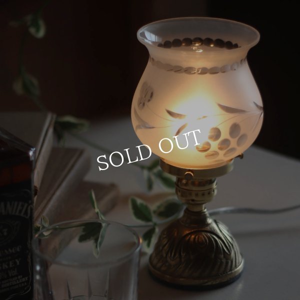 USAヴィンテージカットグラスシェードミニテーブルライト｜卓上照明ドーム型アンティーク