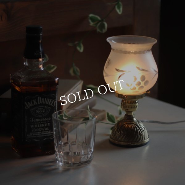 USAヴィンテージカットグラスシェードミニテーブルライト｜卓上照明ドーム型アンティーク