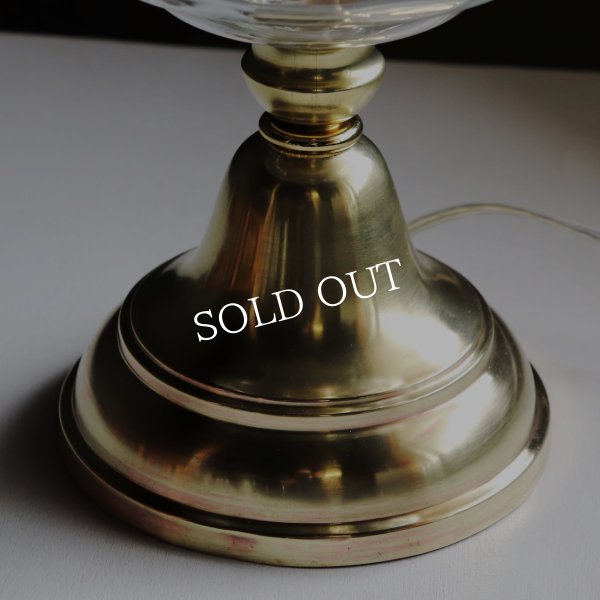 USAヴィンテージオイルランプスタイルテーブルライト｜エッチンググラスチムニーアンティーク卓上照明
