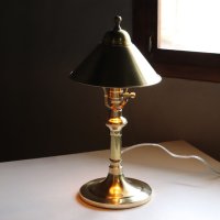 画像1: USAヴィンテージアールデコオールブラステーブルライト｜アンティーク真鍮製卓上照明ランプ