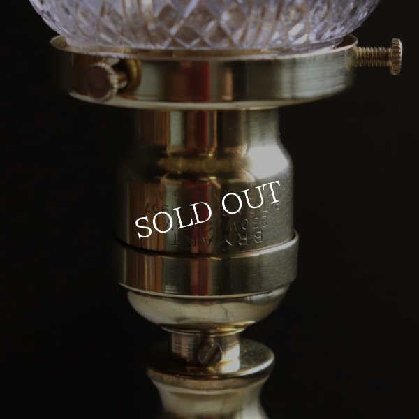 画像10: USAヴィンテージフロスト＆ダイヤカットのガラステーブルライト｜アンティーク卓上照明BRYANT社製ソケット (10)