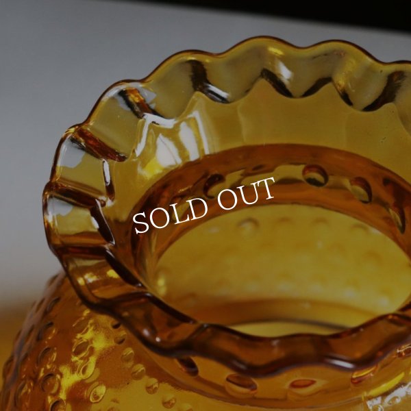 USAヴィンテージホブネイルアンバーガラスシェードテーブルライト｜卓上照明スチューデントランプスタイル