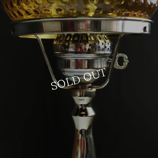 USAヴィンテージホブネイルアンバーガラスシェードテーブルライト｜卓上照明スチューデントランプスタイル