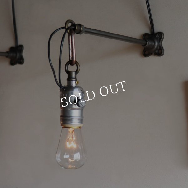 USAヴィンテージインダストリアルチェーンリング付ブラケットライト｜工業系壁掛け照明アンティーク