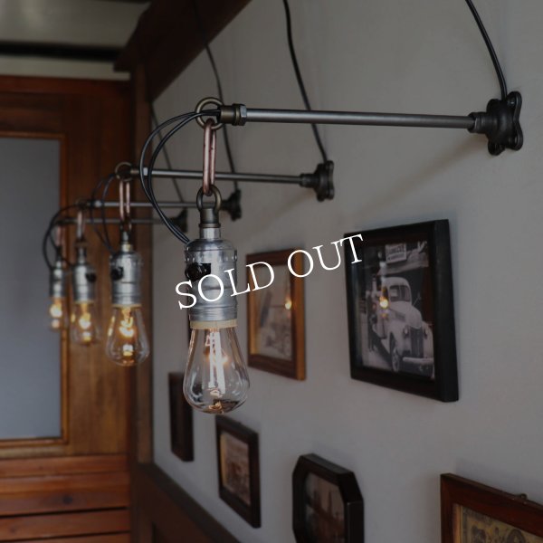 USAヴィンテージインダストリアルチェーンリング付ブラケットライト｜工業系壁掛け照明アンティーク