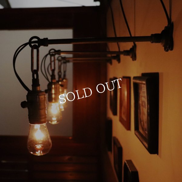 USAヴィンテージインダストリアルチェーンリング付ブラケットライト｜工業系壁掛け照明アンティーク