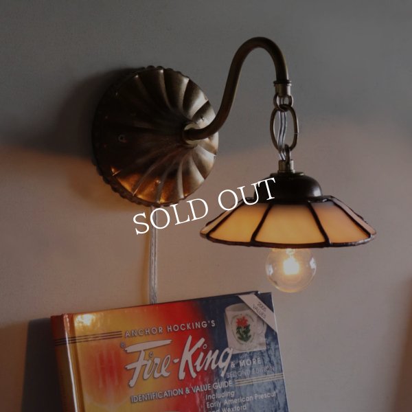 USAヴィンテージミルクガラスウェアリメイクウォールランプ｜壁掛け照明ステンドグラスブラケットライト