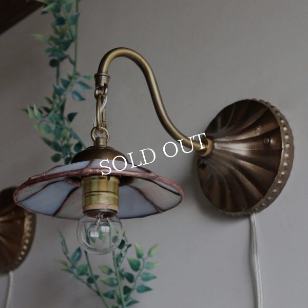 USAヴィンテージミルクガラスウェアリメイクウォールランプ｜壁掛け照明ステンドグラスブラケットライト