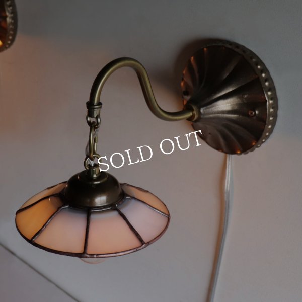 USAヴィンテージミルクガラスウェアリメイクウォールランプ｜壁掛け照明ステンドグラスブラケットライト