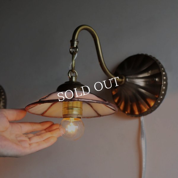 USAヴィンテージミルクガラスウェアリメイクウォールランプ｜壁掛け照明ステンドグラスブラケットライト