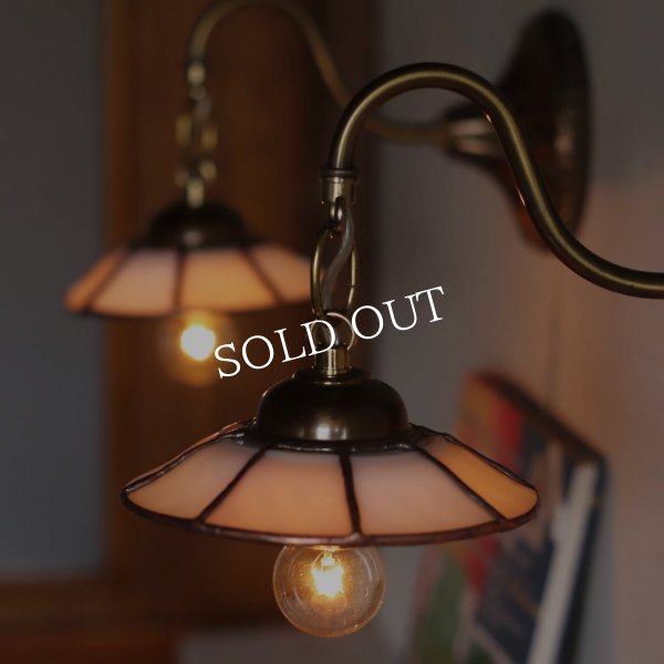 USAヴィンテージミルクガラスウェアリメイクウォールランプ｜壁掛け照明ステンドグラスブラケットライト