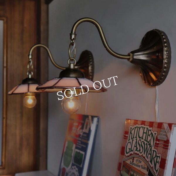 USAヴィンテージミルクガラスウェアリメイクウォールランプ｜壁掛け照明ステンドグラスブラケットライト