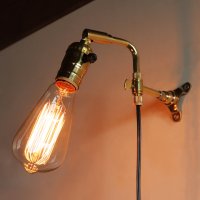 画像1: ブラススウィングアームミニブラケットライト照明・インダストリアル｜工業系真鍮壁掛け照明
