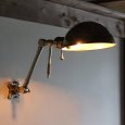 USAヴィンテージブラスラウンドシェードインダストリアルブラケットライト｜工業系真鍮製壁掛け照明