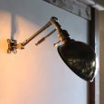 USAヴィンテージブラスラウンドシェードインダストリアルブラケットライト｜工業系真鍮製壁掛け照明