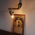工業系壁掛け照明｜真鍮製アンティークソケット＆銅製配管インダストリアルブラケットライト