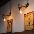 工業系壁掛け照明｜真鍮製アンティークソケット＆銅製配管インダストリアルブラケットライト