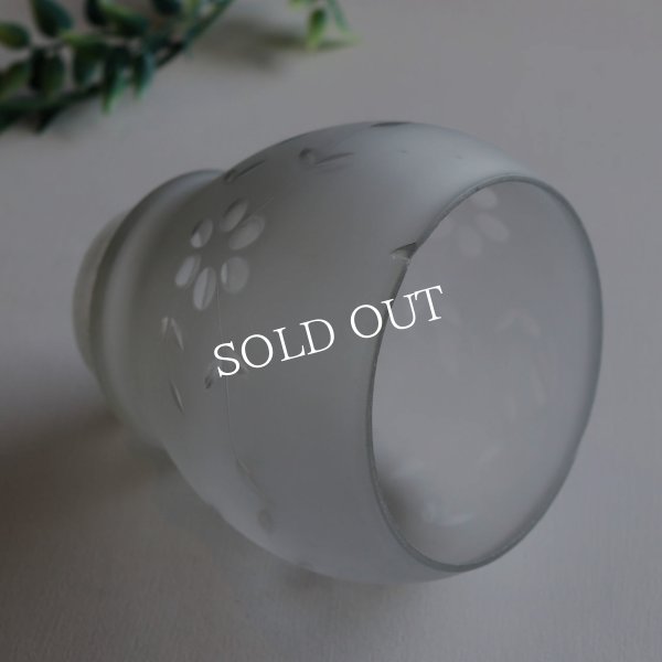 USAヴィンテージカットガラスシェードペンダントライト花柄｜吊下照明アンティーク切子