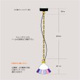 画像15: 【ピンク・紫系】ステンドグラスミニペンダントライト花型｜吊下げ照明・天井照明 (15)