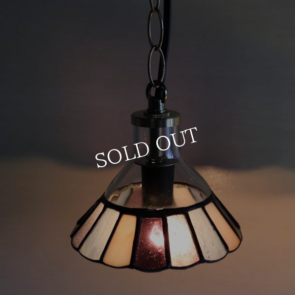 画像17: 【ピンク・紫系】ステンドグラスミニペンダントライト花型｜吊下げ照明・天井照明 (17)