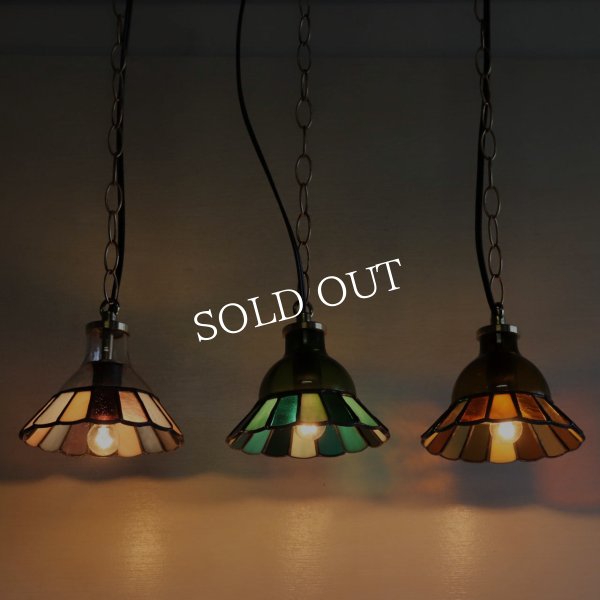 画像18: 【ピンク・紫系】ステンドグラスミニペンダントライト花型｜吊下げ照明・天井照明 (18)