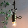 USAアンティークヴィクトリアンリングソケットペンダントライトC｜真鍮製天井吊下げ照明