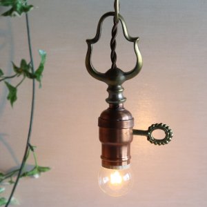 USAアンティークヴィクトリアンリングソケットペンダントライトD｜真鍮