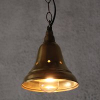 画像1: USAヴィンテージインダストリアルブラスシェードペンダントライト｜真鍮製山型電傘吊下げ照明 BRASS PENDANT LAMPS