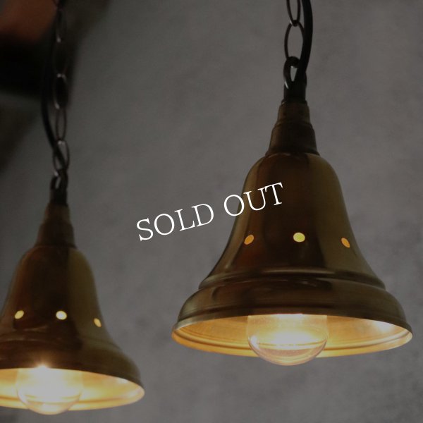 USAヴィンテージインダストリアルブラスシェードペンダントライト｜真鍮製山型電傘吊下げ照明 BRASS PENDANT LAMPS