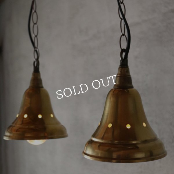 USAヴィンテージインダストリアルブラスシェードペンダントライト｜真鍮製山型電傘吊下げ照明 BRASS PENDANT LAMPS