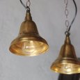 USAヴィンテージインダストリアルブラスシェードペンダントライト｜真鍮製山型電傘吊下げ照明 BRASS PENDANT LAMPS