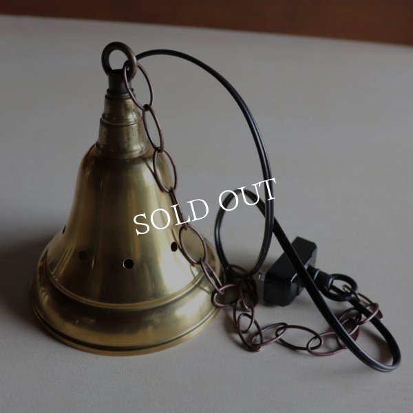 USAヴィンテージインダストリアルブラスシェードペンダントライト｜真鍮製山型電傘吊下げ照明 BRASS PENDANT LAMPS