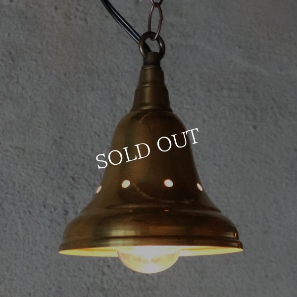 USAヴィンテージインダストリアルブラスシェードペンダントライト｜真鍮製山型電傘吊下げ照明 BRASS PENDANT LAMPS
