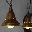 USAヴィンテージインダストリアルブラスシェードペンダントライト｜真鍮製山型電傘吊下げ照明 BRASS PENDANT LAMPS