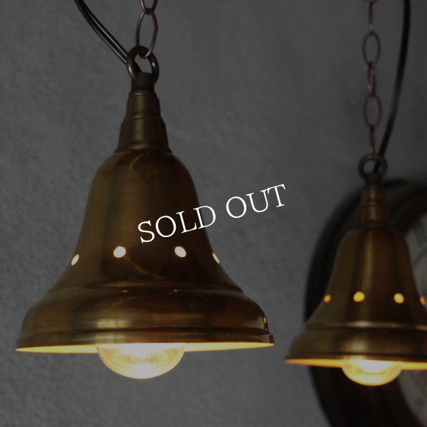USAヴィンテージインダストリアルブラスシェードペンダントライト｜真鍮製山型電傘吊下げ照明 BRASS PENDANT LAMPS