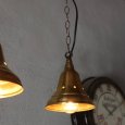 USAヴィンテージインダストリアルブラスシェードペンダントライト｜真鍮製山型電傘吊下げ照明 BRASS PENDANT LAMPS