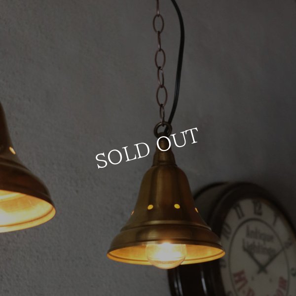 USAヴィンテージインダストリアルブラスシェードペンダントライト｜真鍮製山型電傘吊下げ照明 BRASS PENDANT LAMPS