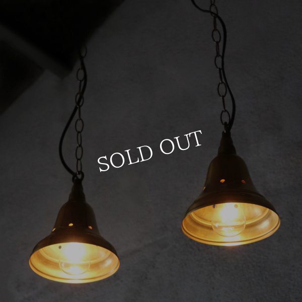 USAヴィンテージインダストリアルブラスシェードペンダントライト｜真鍮製山型電傘吊下げ照明 BRASS PENDANT LAMPS