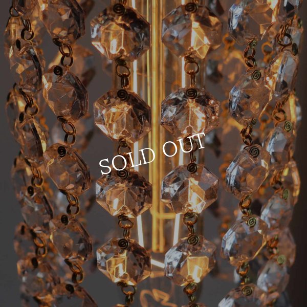 ヴィンテージミニシャンデリアオクタゴンプリズムペンダントライト｜アンティーク鍵スイッチ吊下げ照明ランプ