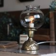 USAヴィンテージボールガラスシェードミニテーブルライト｜アンティーク真鍮卓上照明