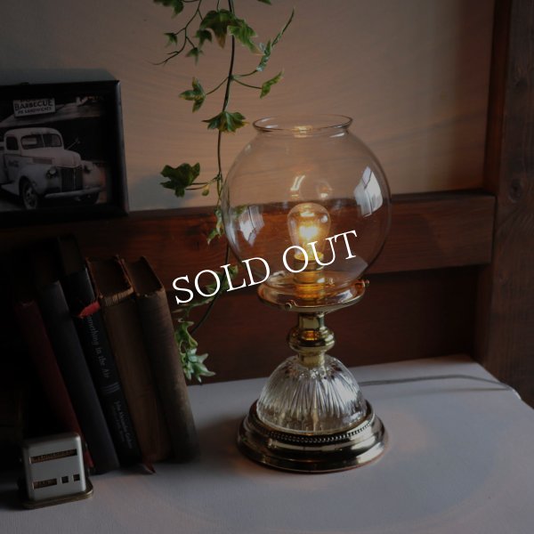 アンティーク卓上照明｜USAヴィンテージボールガラスシェードブラステーブルライト