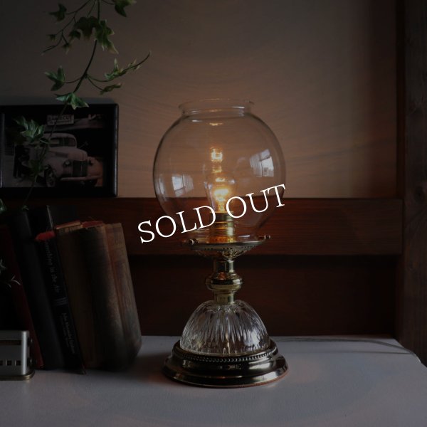 アンティーク卓上照明｜USAヴィンテージボールガラスシェードブラステーブルライト