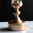 USAヴィンテージライトアンバーガラスシェードテーブルライト卓上照明｜アンティークオイルランプチムニースタイル