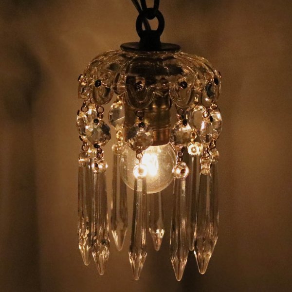 ヴィンテージミニシャンデリアペンダントライトガラス製アロープリズム|天井照明・吊下げ照明