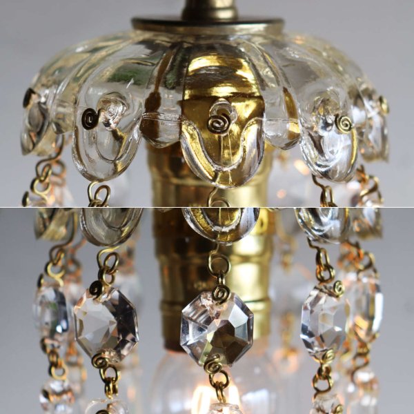 ヴィンテージミニシャンデリアペンダントライトガラス製アロープリズム|天井照明・吊下げ照明