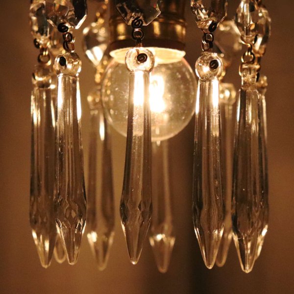 ヴィンテージミニシャンデリアペンダントライトガラス製アロープリズム|天井照明・吊下げ照明