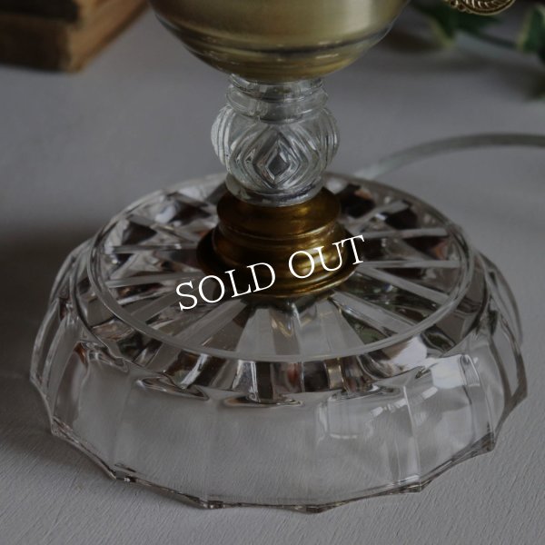 USAヴィンテージガラス製テーブルライト｜ハリケーンランプ・アンティーク卓上照明