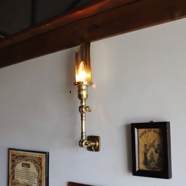 インダストリアルブラスピクチャーライト2点角度調整付き真鍮壁掛照明|工業系ウォールランプ